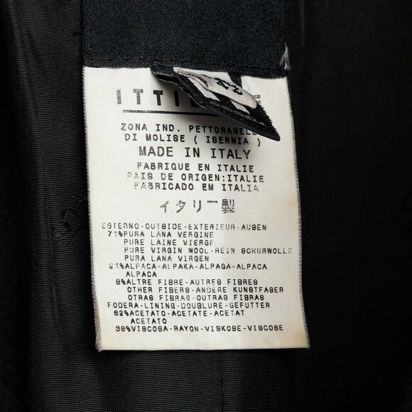 Versus Versace Black Fuzzy Wool Lace-Trim Coat - Picture 10 of 11